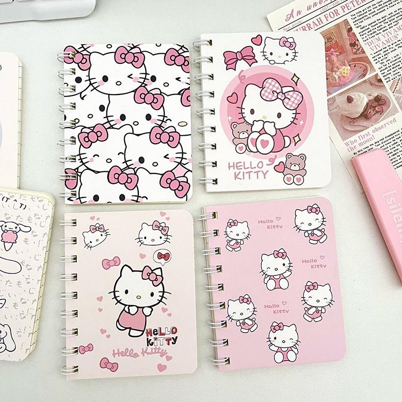 Милый Hello Kitty Мини Портативный Блокнот на Спирали A7 Записная книжка Дневник Студенческая Канцелярия Школьные Принадлежности Возвращение в Школу Подарок для Детей