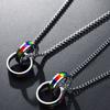 Neck Jewelry Ring Pendant Necklace Colorful Clavicle Chain Fashion Rainbow Necklace  Lovers
