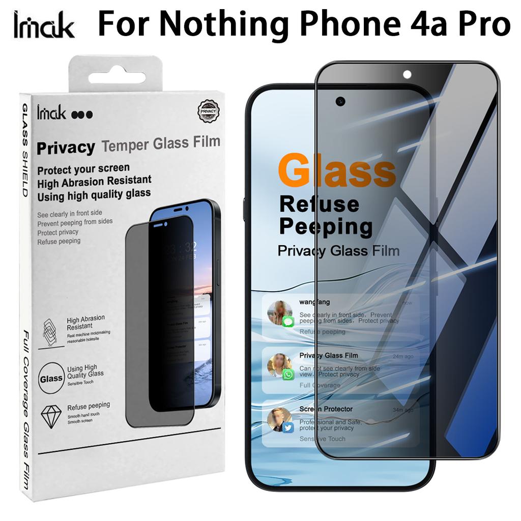Для Nothing Phone 4a Pro 5G Стекло IMAK 3D Изогнутое Приватное Закаленное Стекло Пленка Полного Покрытия Экрана