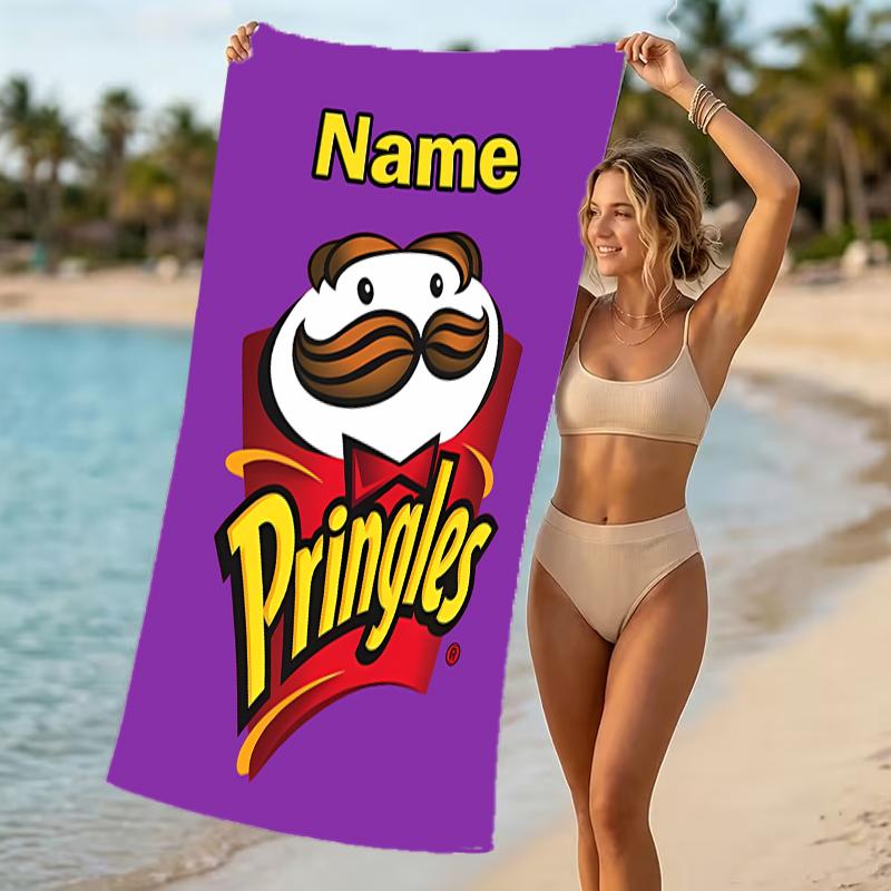 Customizable personalized beach towels Pringles themed designs.Suitable for the beach, yoga, sports;ideal as beach accessories