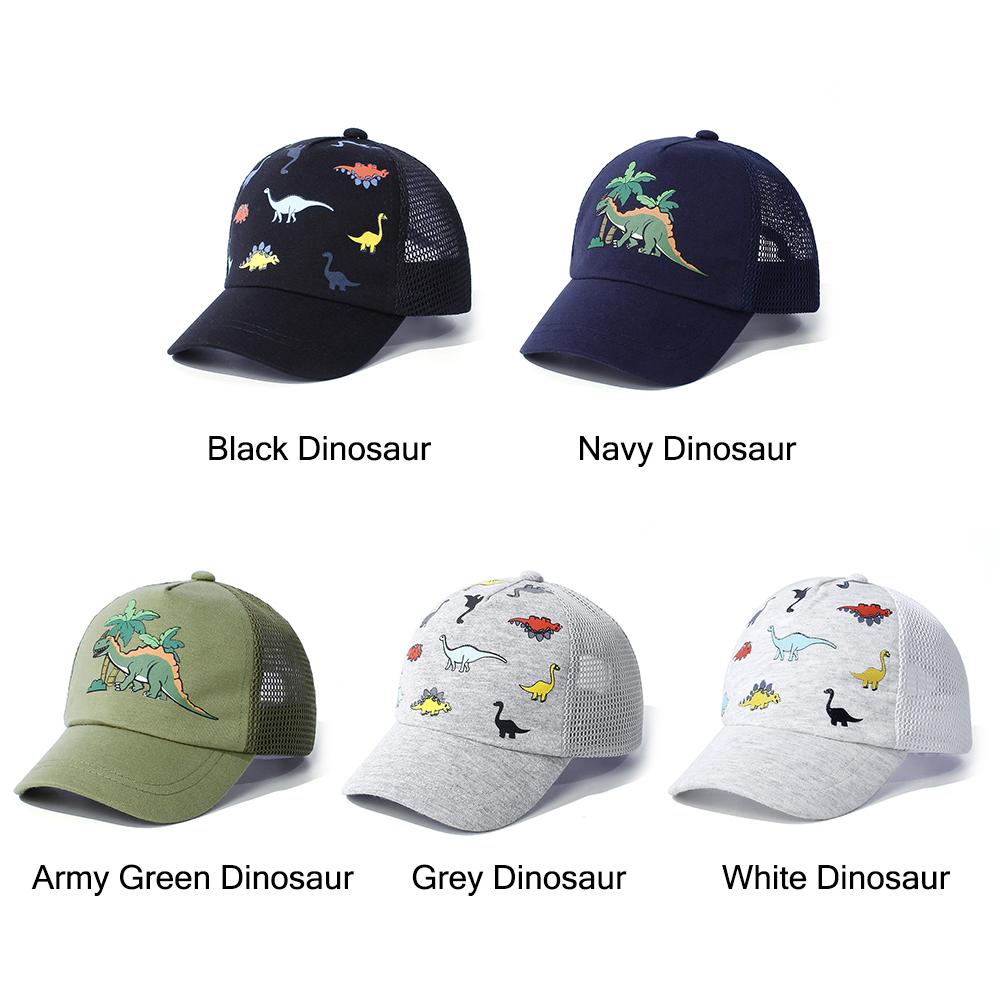 Adjustable Toddler Baseball Hat Dinosaur Printed Mesh Baseball Hat  for Boys Girls