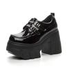 2025 New Leather Buckle Shoes for Women High Heel Wedding Brides Pumps Platform Elegant Loafers Wedge Retro Lolita Fashion Pumps