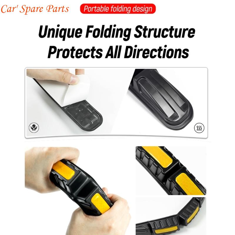 Y4UA 1 Pair Automotive Adhesive Reflective Bumper Guard Tape Anti Collision Strips