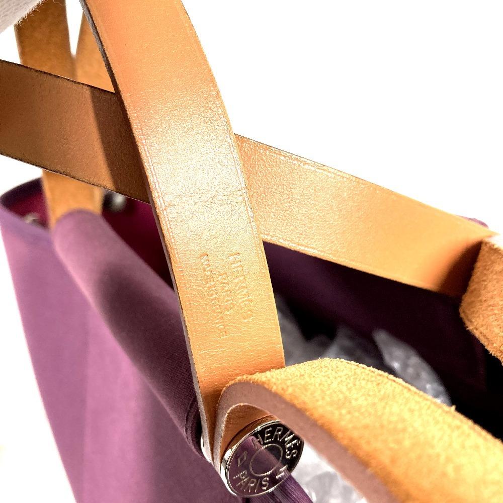 HERMES Kabak PM Kabak PM Handbag 2-way bag Shoulder Bag Leather/Canvas purple