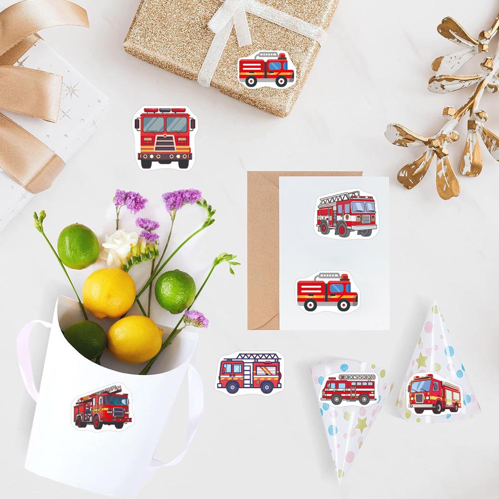 500 шт. Наклейки в рулоне «Пожарная машина» Граффити Мультяшное искусство Подарок Скрапбукинг Гостиная Телефон Сообщество Скейтборд Ностальгия Наклейка