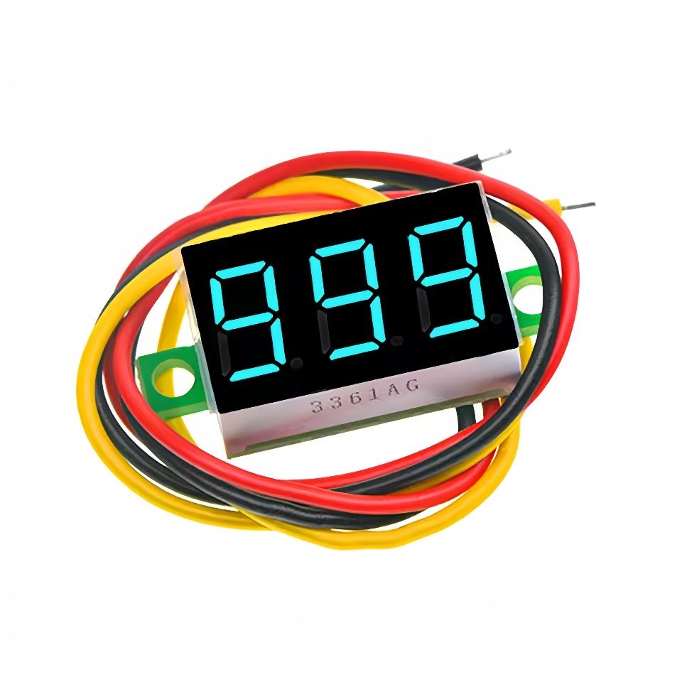 0,28 / 0,36 дюйма Цифровой вольтметр DC LED Мини 0-100 В Измеритель напряжения Автомобильный Мобильный источник питания Тестер напряжения Детектор 12 В Красный Зеленый Синий