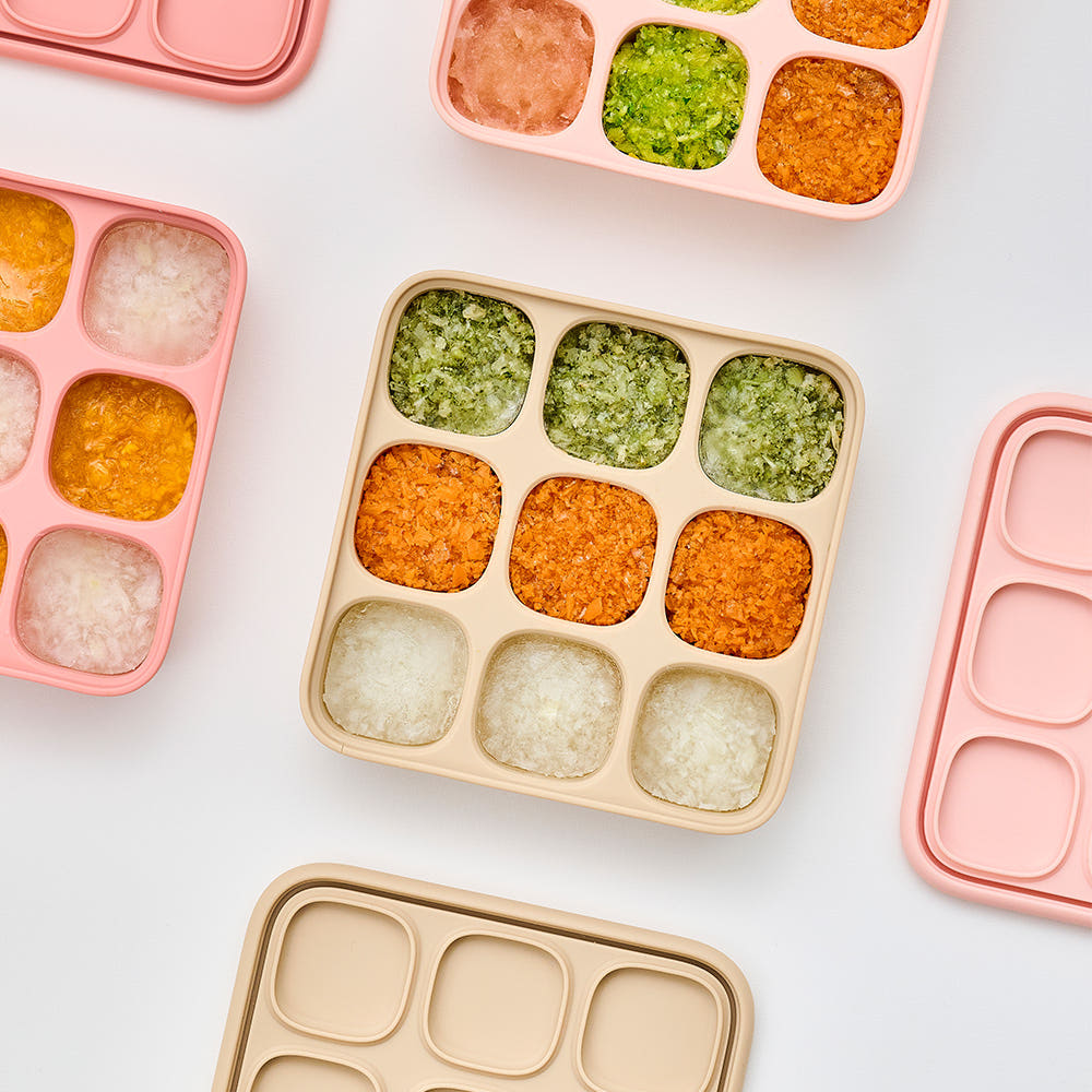 Atti Rabbit Easy Release Baby Food Cube Multi Silicone Storage Container Square 9 Cavity