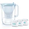 BRITA Water Filter, Pot Style Eco, Powder Blue, 1.26L Filtered Water Capacity, 2.4L Total Capacity, Includes 3 Maxtra Plus Cartridges [Official Japane
