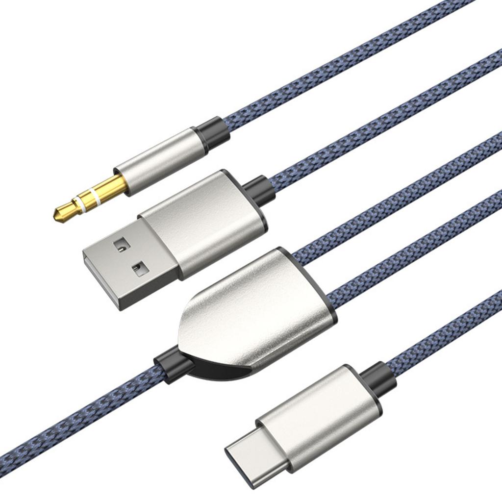Кабель Type-C длиной 120 см/3,9 фута, кабель AUX 3,5 мм, 2-в-1, аудиокабель для зарядки, поддержка автомобильной стереосистемы/динамиков/гарнитуры