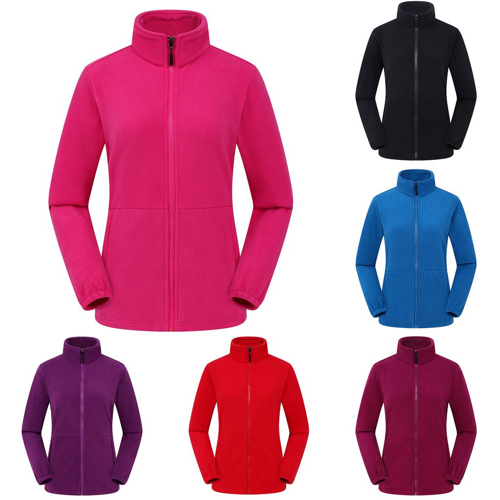 Women's And Winter Fashion Fleece Warm Long-Sleeved Zipper Jacket
