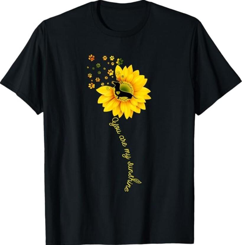 You Are My Sunshine Half Sunflower Dachshund Dog Funny Unisex T-Shirt Unisex T-Shirt
