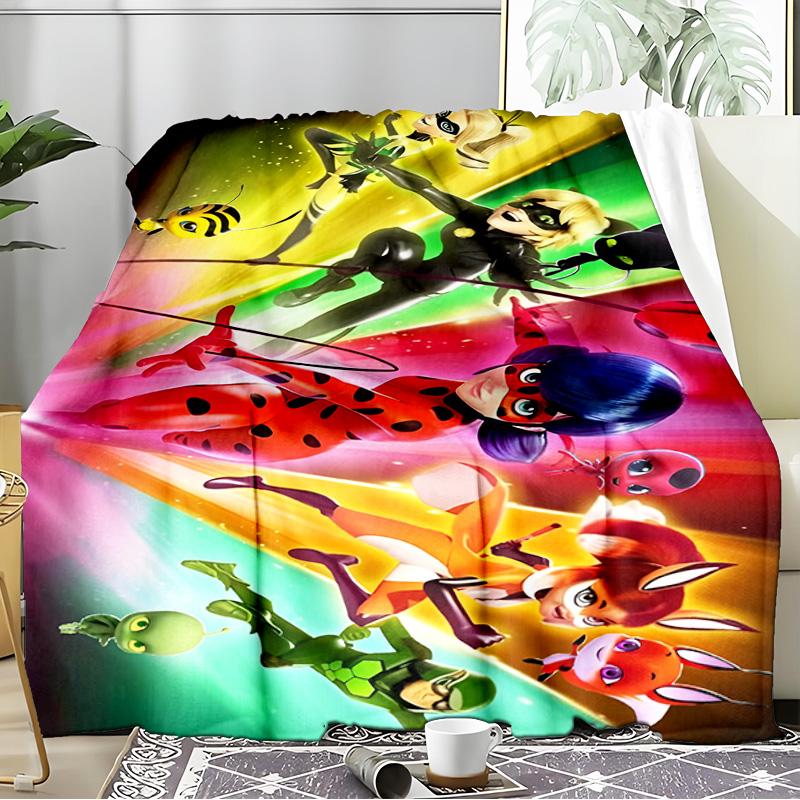 Miraculous Adventures Blanket Flannel Throw for Sofa, Indoor, Camping, Living Room, Office, Chair, And Bed Soft Birthday Gift