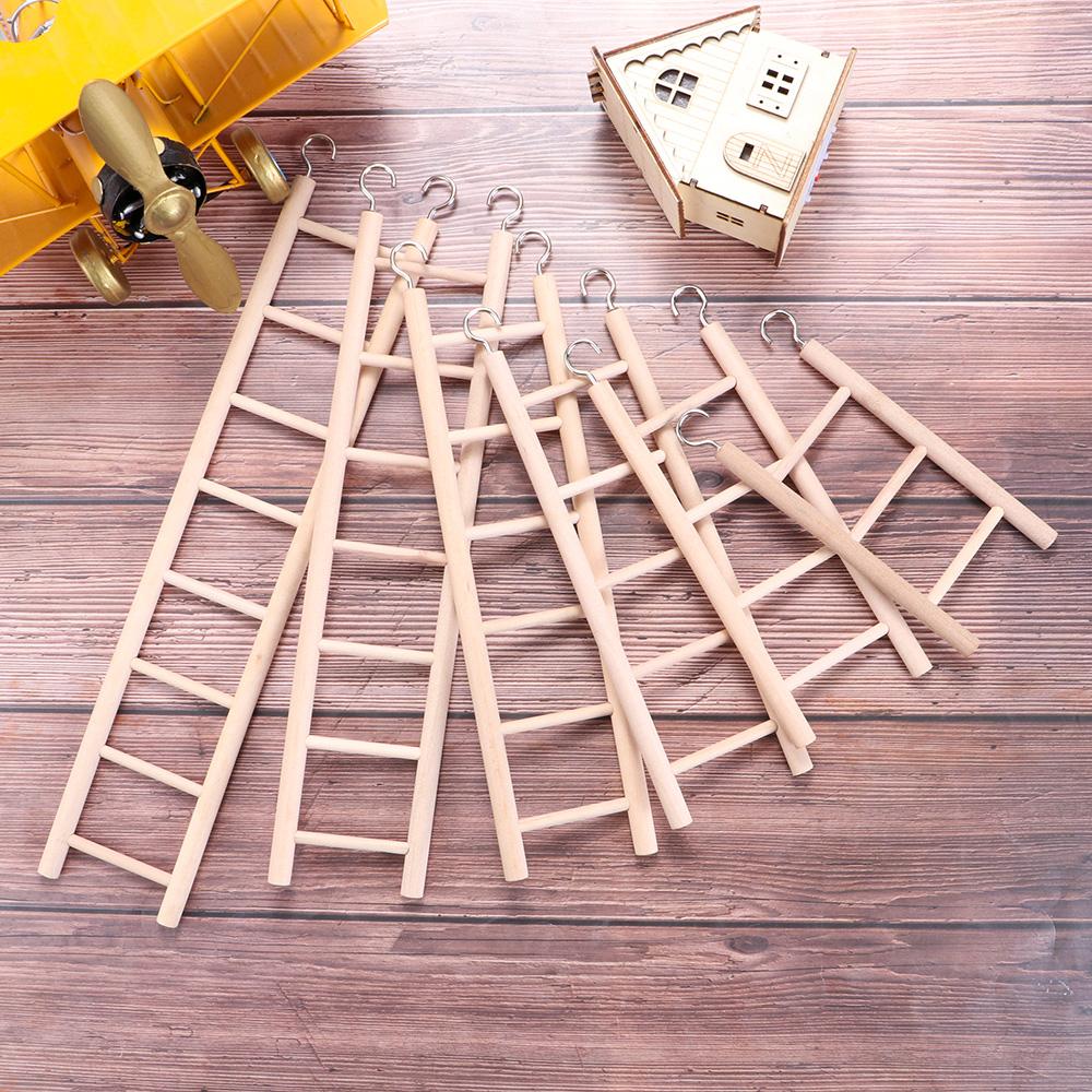 1PC Birds Toy Wooden Ladders Swing Scratcher Perch Climbing Ladder Bird Cage DIY Hanging Decor Hamsters Parrot Toys Pet Supplies