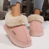 Anti-slip Thick Plush Snow Boots Women Faux Suede Platform Fur Winter Boots Woman Slip On Warm Cotton Padded Shoes Female 45