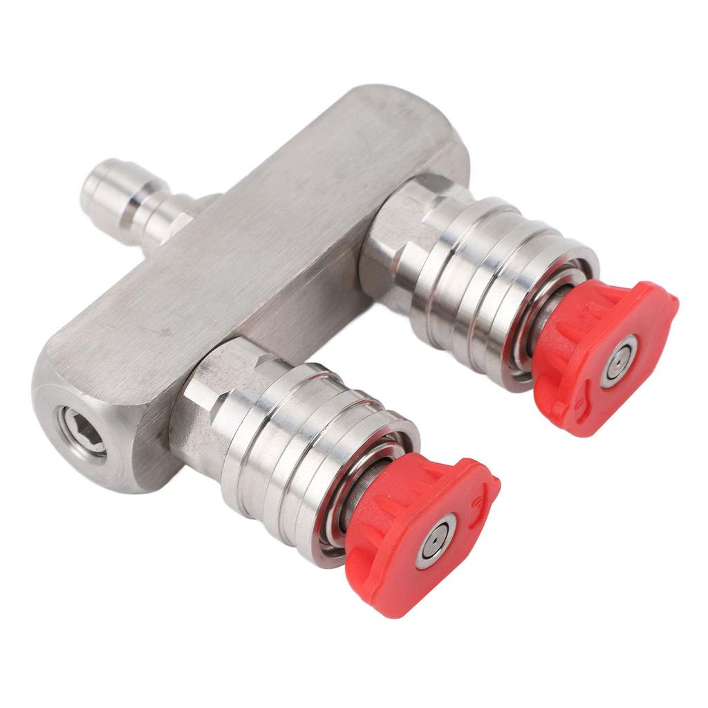 Двойная насадка для мойки высокого давления из нержавеющей стали с 1/4-дюймовым быстроразъемным соединением, 2-цветная насадка 2 в 1