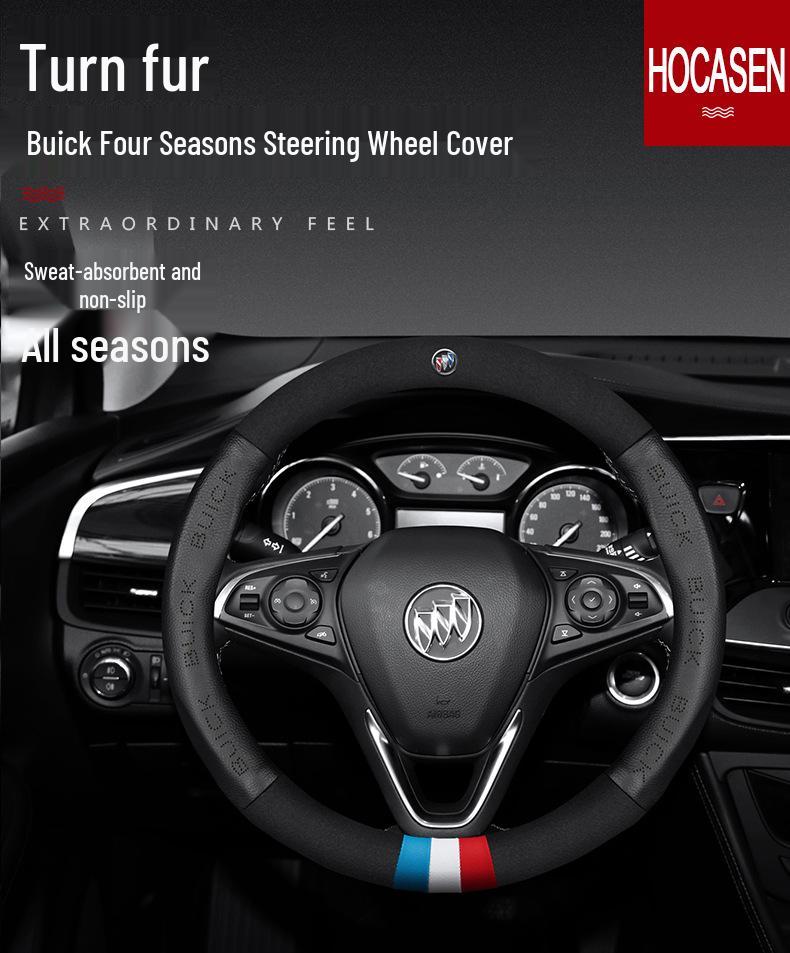 Buick Steering Wheel Cover: Suede & Leather for Envision, LaCrosse, Regal, Verano