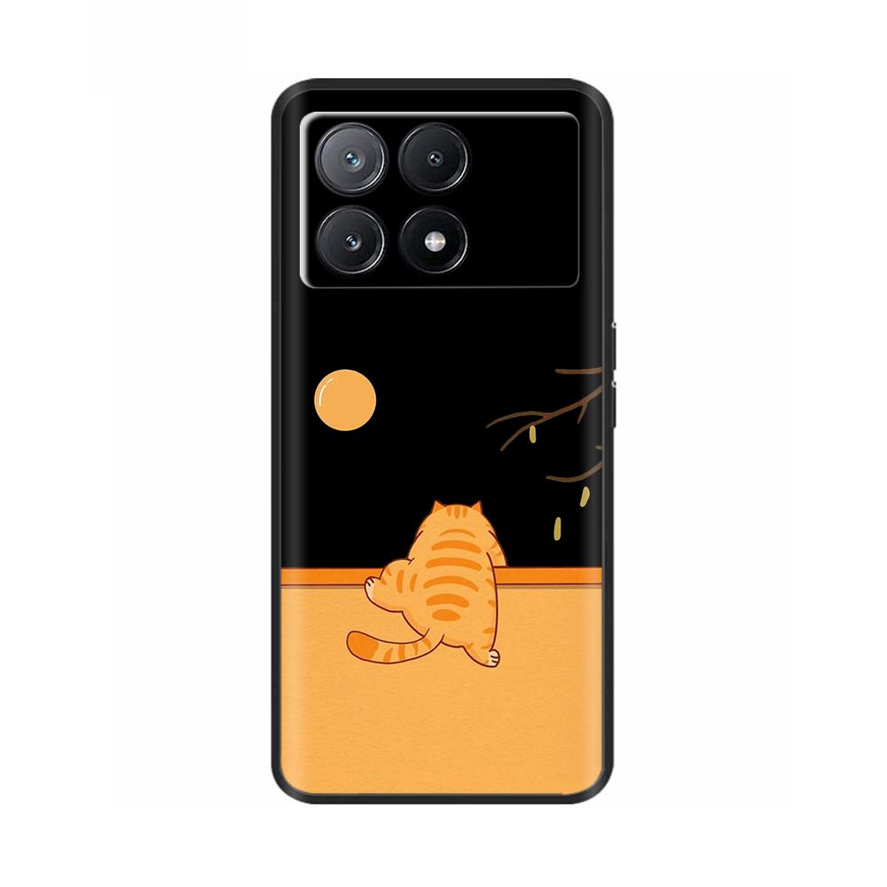 Чехол для Poco X6 Чехол для телефона Милый кот Coque Обложка для Xiaomi Poco X6 Pro Poco X 6 Pro X6Pro Pocox6 Pro 5G Жидкие силиконовые чехлы