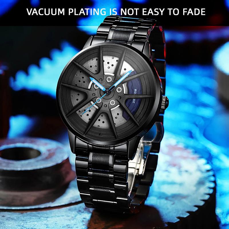 Повседневные мужские часы, деловые часы, контурные часы, спортивные часы, кварцевые часы, часы с полым механизмом, часы из нержавеющей стали