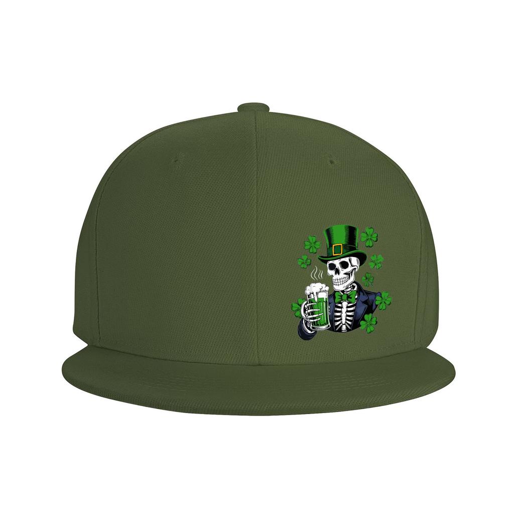 Скелет Лепрекон Пьет Пиво День Святого Патрика Кепка-Snapback Регулируемая Бейсболка для Взрослых
