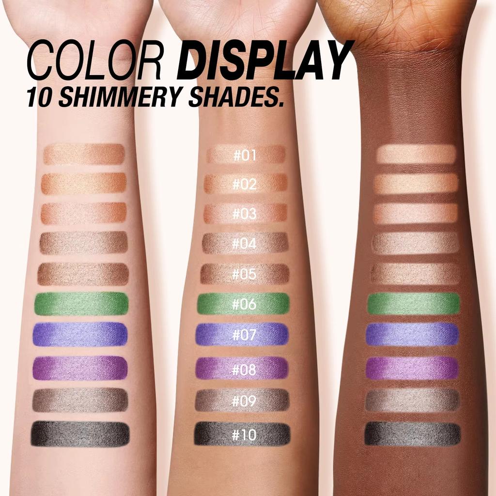 2 в 1 Пуля Перламутровые Тени для век Карандаш-заостренная подводка для глаз Карамельно-коричневый Черный Тени для век Макияж Шелковистые Гладкие Водостойкие Стойкие Тени для век