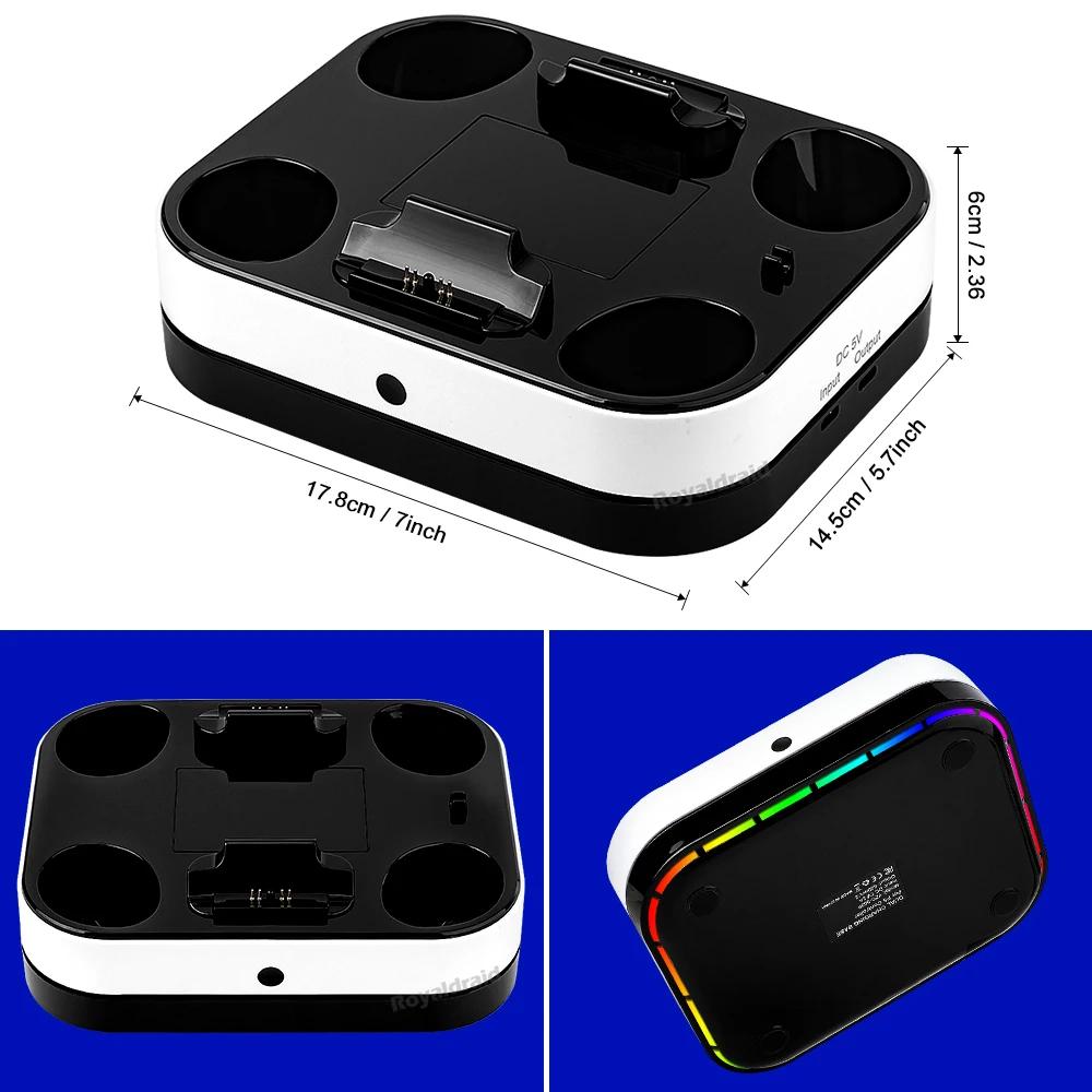 Для контроллера PS5 Двойная зарядная станция RGB Быстрая зарядка для PS5 Двойной беспроводной геймпад Зарядное устройство-подставка