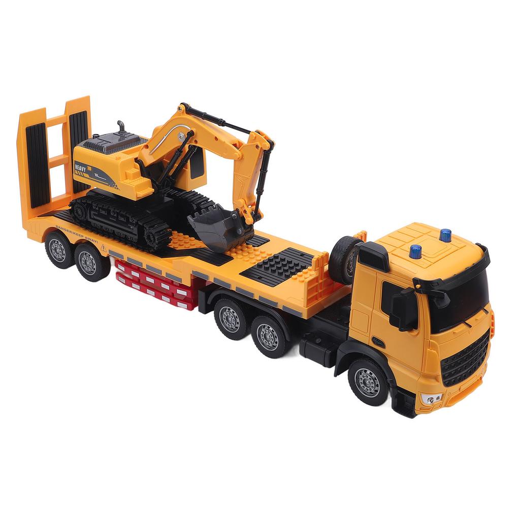 RC Semi Truck Excavator Toy Set Educational Dual Remote Control Powered Battery 2 in 1 Construction