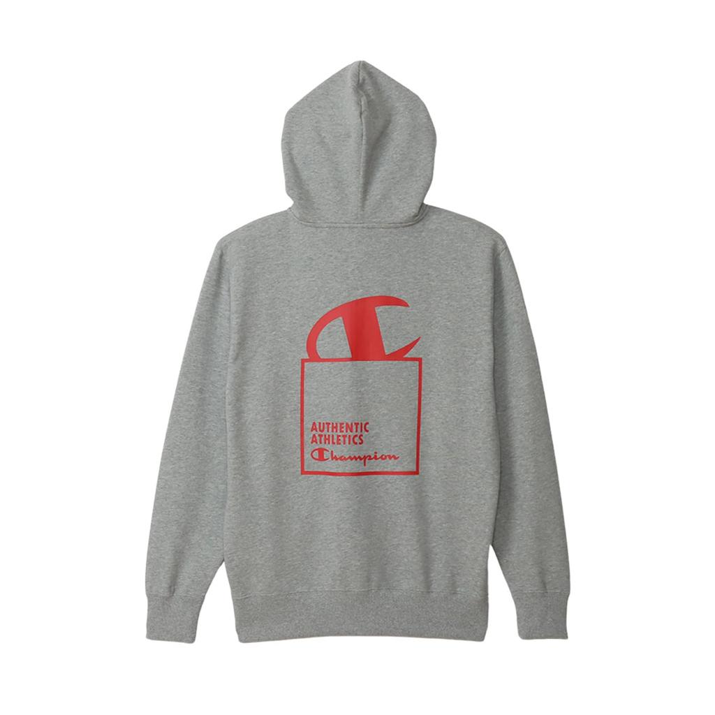 Толстовка с длинным рукавом из флиса, ХЛОПОК, США, графический логотип, принт, молния, капюшон, толстовка, базовая, оксфорд, серая [Champion] C3-A106, мужская