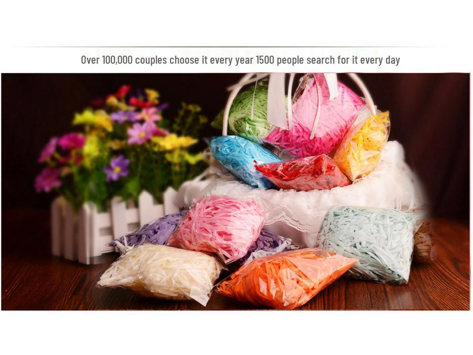 Raffia Shredded Paper Filler for Wedding Candy Boxes - Multiple Colors, 1kg