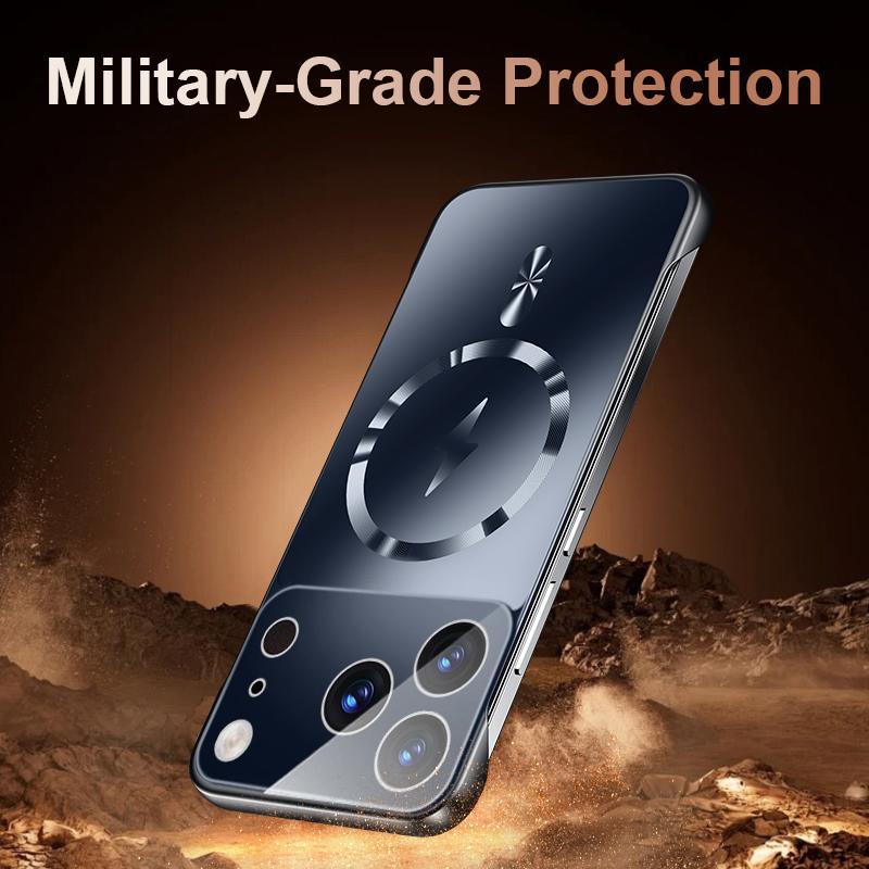 Ультратонкий магнитный безрамочный чехол для iPhone 17 Pro Max 16 15 14 13 Pro Max 12 11 Роскошная защита объектива Покрытие Твердый ПК чехол для телефона