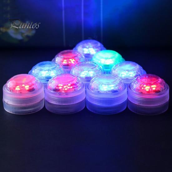 12Pcs Underwater Lights with Intelligent Remote Control Energy-Saving Waterproof Multiple Modes RGB Swimming Pool Mini LED Lights