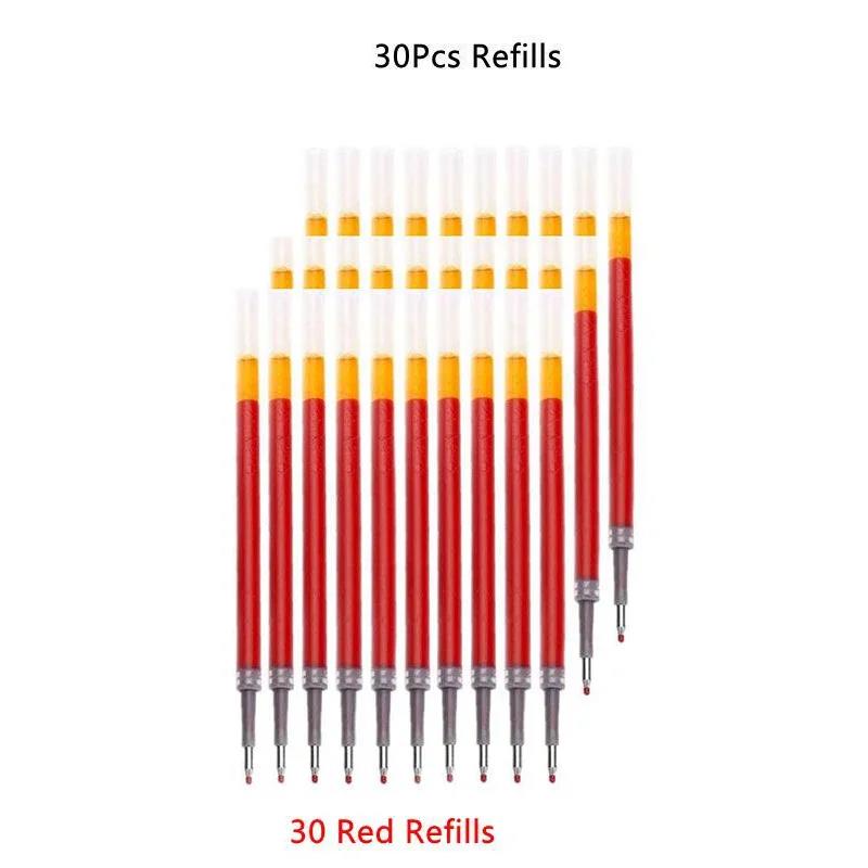 Retractable Gel Pens Refills Set Kawaii Stationery Writing Pen Black/Red/Blue Ink 0.5 Mm Ballpoint Pen Office School Supplies