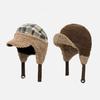 New lamb wool flying hat double-sided wearing ear hat women's winter wool hat men's warm face little Lei Feng hat