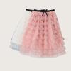 Girls' Korean Style Fairy Mesh Midi Skirt - Sweet White Tutu for Children