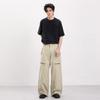 Mens Vintage Cargo Pants With Zippered Flap Pockets Straight Fit Cotton Workwear Trousers Casual Daily Wear