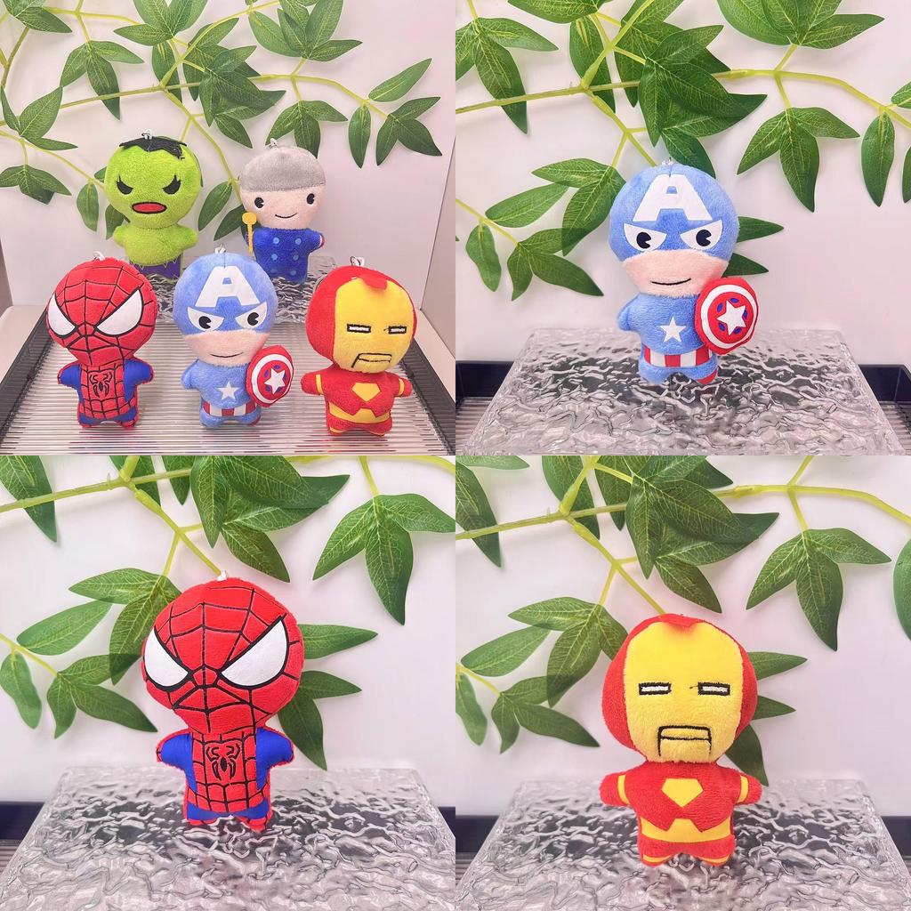 Плюшевая игрушка Marvel Avengers Человек-паук Мягкий брелок с дизайном Железного человека и Халка для детей