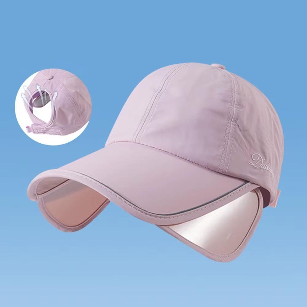 Women's Summer Sun Hat Oversized Wide Brim Open Top Ponytail  Friendly Ideal for Outdoor Sports Full Face UV Protection