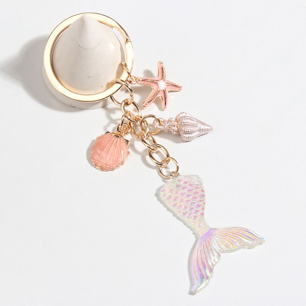 Conch Mermaid Tail Keyring Mermaid Tail Beach Style Beach Style Fun Decorative