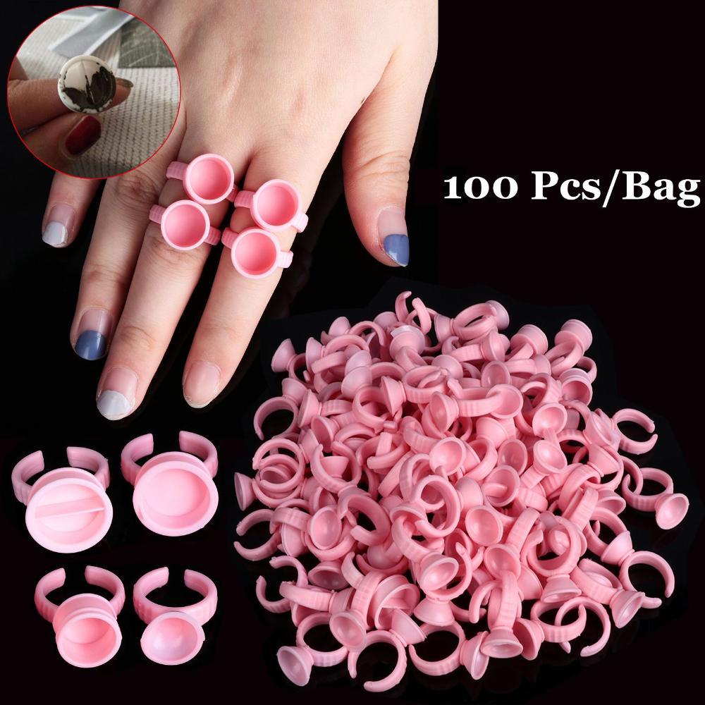 100/200 шт. Новые одноразовые контейнеры для макияжа, пигмента, чернил, клея, ресниц, палетки, кольца для татуировок