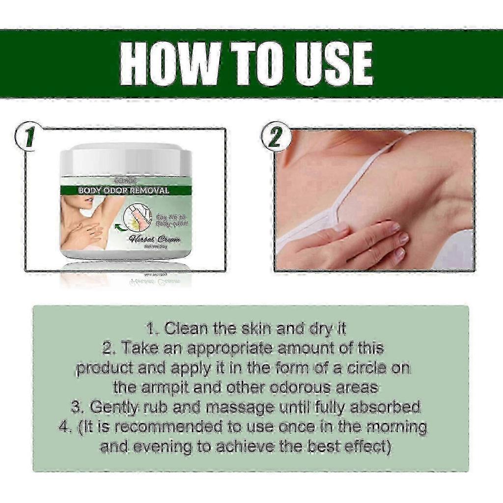 Herbal Underarm Deodorant Cream - Honeysuckle Scent for Gentle Odour Elimination 25-26
