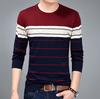 Весенне-осенняя мужская мода повседневный полосатый трикотажный свитер с длинными рукавами