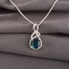 Wedding Gift Apatite Gemstone 925 Sterling Silver Jewelry Zircon Pendant 1.22" CZP-13-7