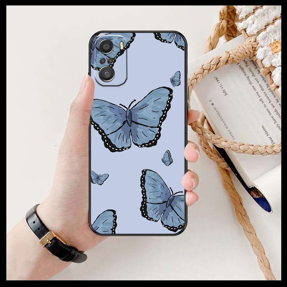 Красивый узор бабочки для Xiaomi Redmi Note 10S 10 9T 9S 9 8T 8 7S 7 6 5A 5 Pro Max мягкий черный чехол для телефона