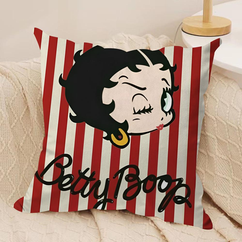 Чехол на подушку Betty Boop Короткий плюш Двусторонний принт Квадратный декоративный чехол для подушки на диван Домашний декор