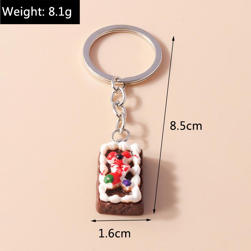 Cute Resin Simulation Food Keychain Cookies Chocolate Key Ring for Car Key Holder Handbag Pendant DIY Jewelry Gifts