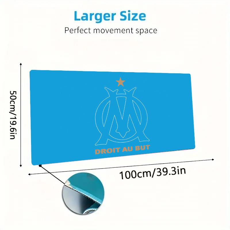 Olympique de Marseille Print Cushion Non-slip Laptop Tablet Big Mousepad XXL Mat Mini PC Playmat With Lock edge
