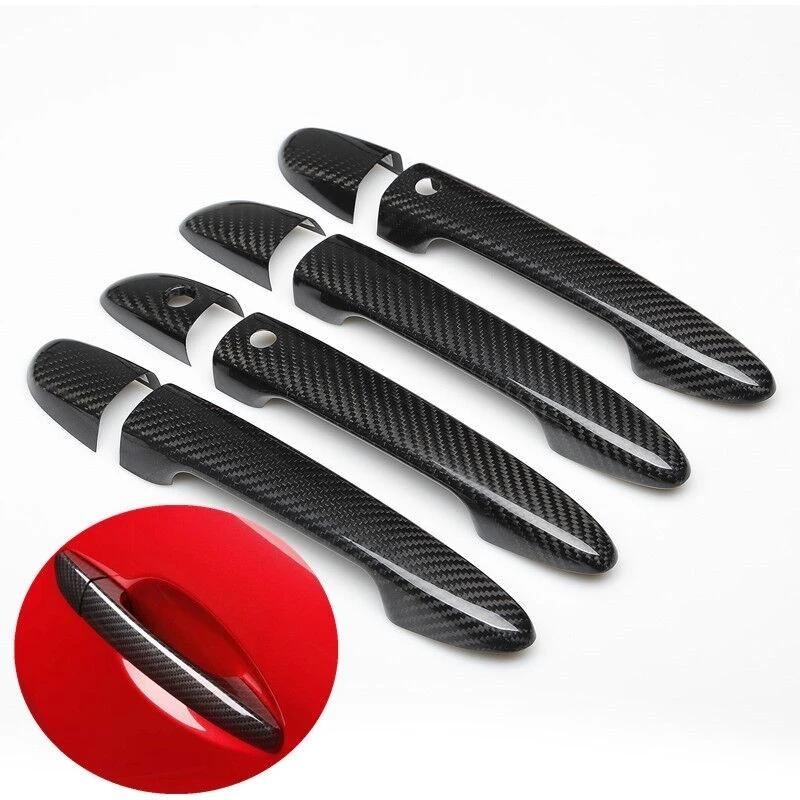 For Mazda CX-8 CX8 CX 8 2017 2018 ABS Chrome Carbon Fiber Glossy Black Door Handle Cover Trims Car Styling Accessories