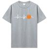 Basketball Heartbeat TShirt Men Birthday Gifts Short Sleeves Funny Tees O Neck Cotton Clothes Humor T Shirt