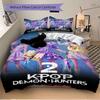 Kpop Demon Hunters Print 3Pcs Bedding Setduvet Cover With 2 Bedropillowcase Home Birthday Gift
