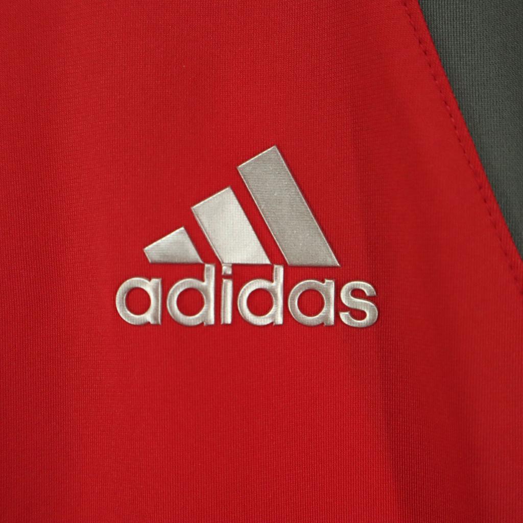 Косметические товары adidas Двухцветный принт Гольф Рукав до локтя Поло на молнии до половины Мужское Б/У