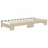 Vidaxl Sofa Rozsuwana Z Szufladami, Kremowa, 80X200 Cm, Tkanina